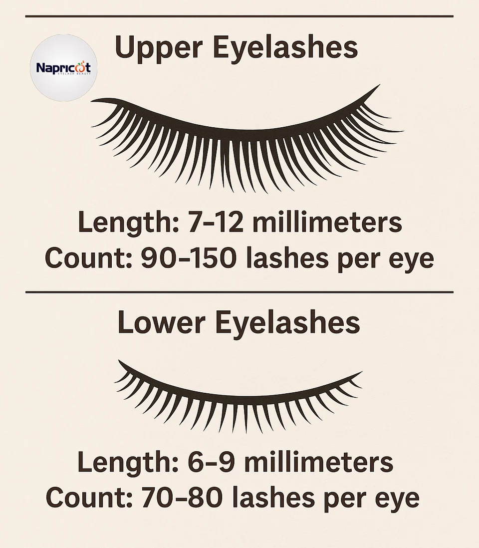 average eyelash length for woman