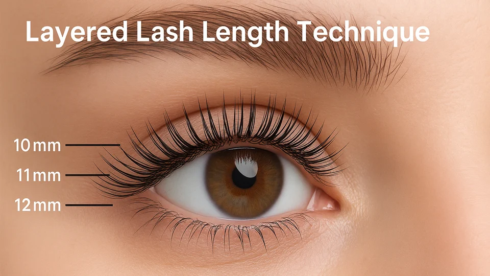 Comparison chart of lash diameters 0.03mm, 0.07mm, 0.15mm for volume fans