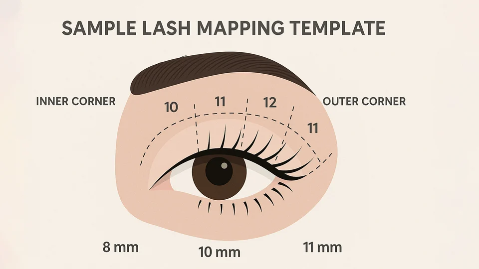 Before and after photos using popular natural eyelash extension lengths 9mm to 12mm