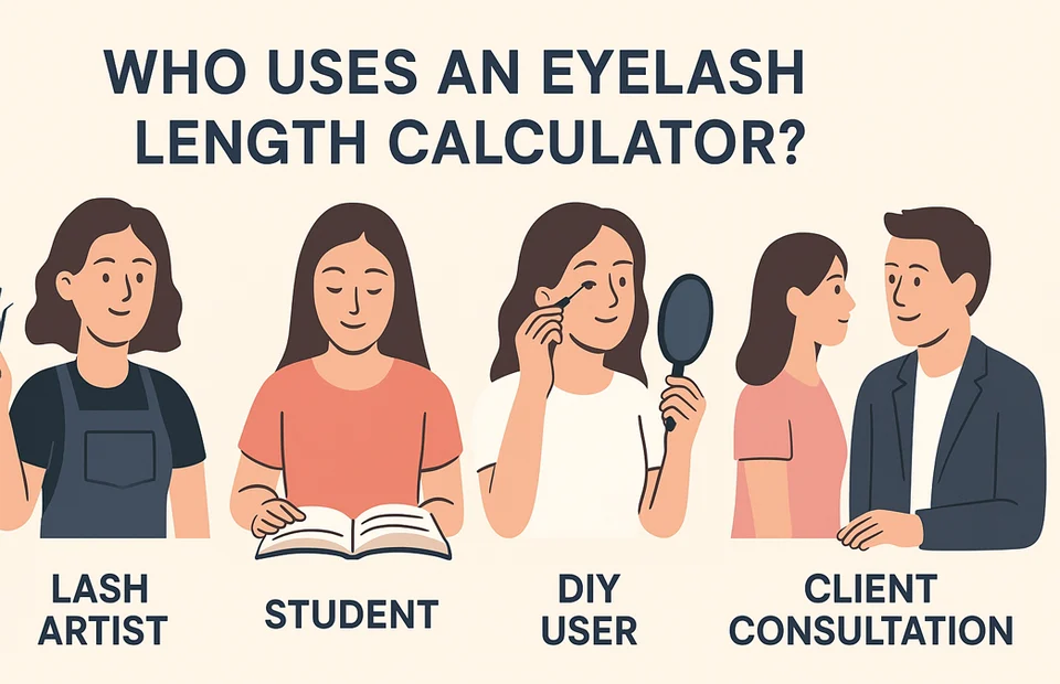 Infographic of popular lash styles with lash length mapping: Doll Eye, Cat Eye, Wispy, Natural